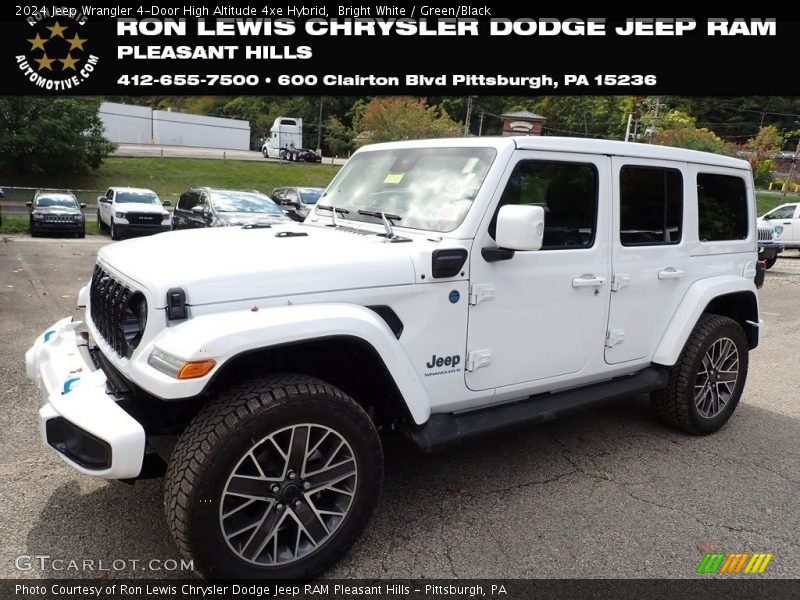 Bright White / Green/Black 2024 Jeep Wrangler 4-Door High Altitude 4xe Hybrid