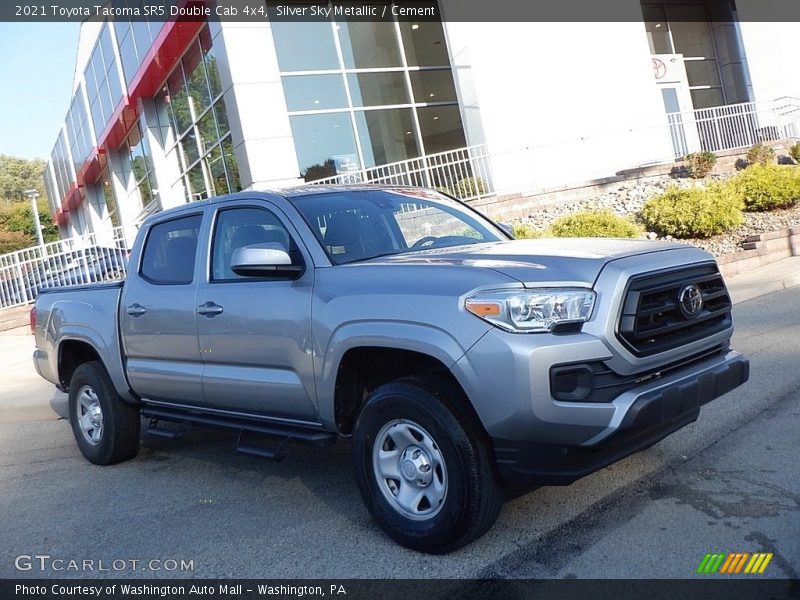 Silver Sky Metallic / Cement 2021 Toyota Tacoma SR5 Double Cab 4x4