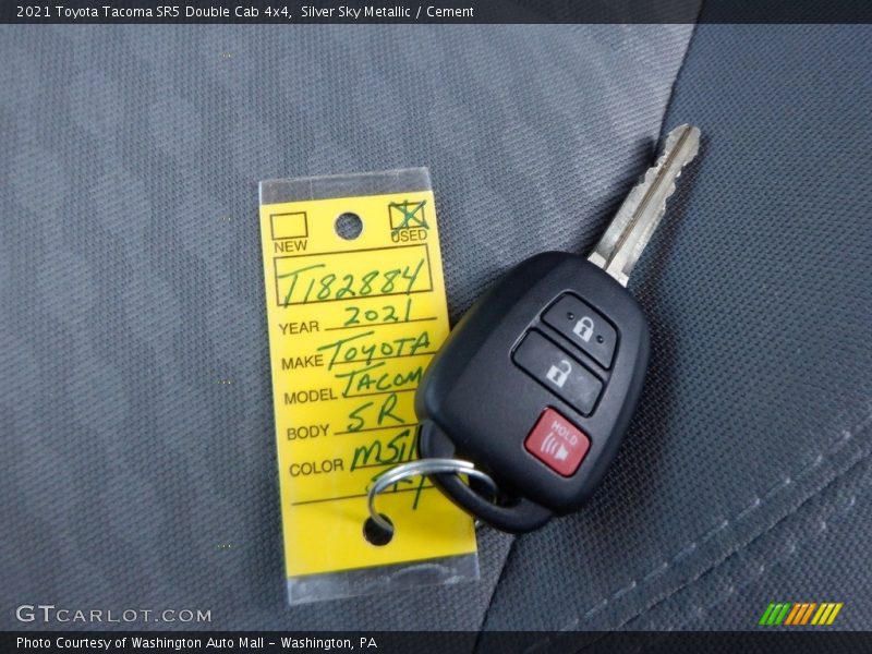 Silver Sky Metallic / Cement 2021 Toyota Tacoma SR5 Double Cab 4x4
