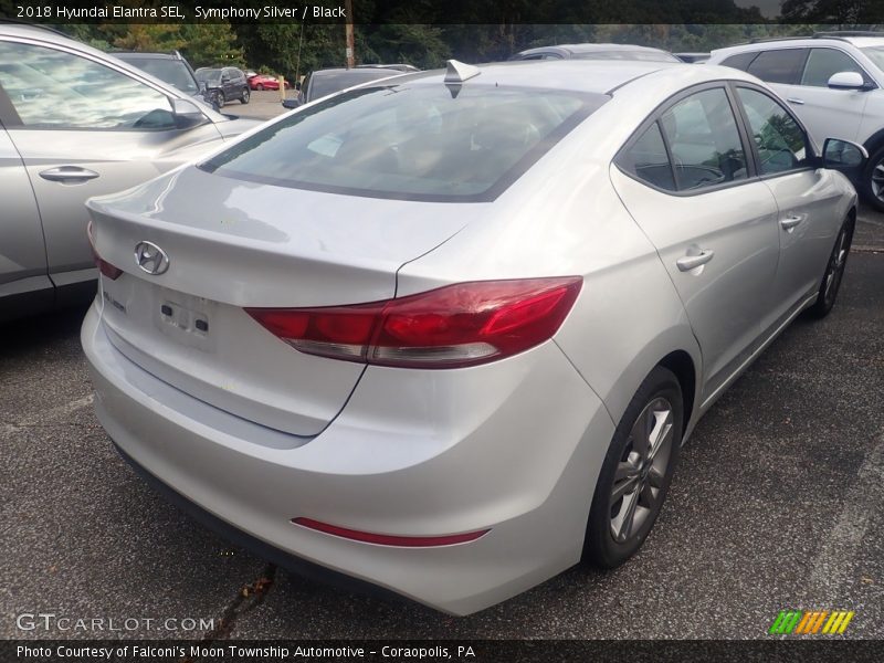 Symphony Silver / Black 2018 Hyundai Elantra SEL