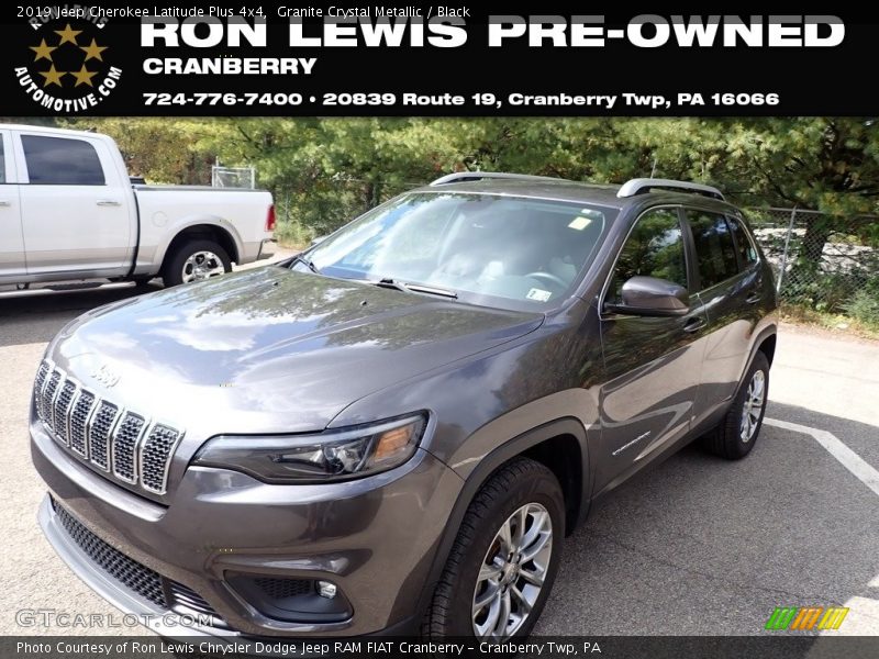 Granite Crystal Metallic / Black 2019 Jeep Cherokee Latitude Plus 4x4