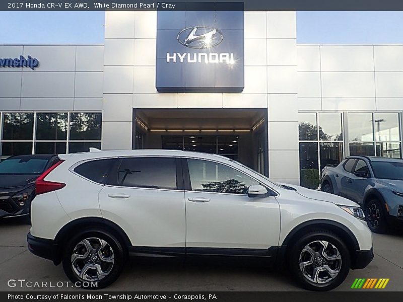 White Diamond Pearl / Gray 2017 Honda CR-V EX AWD