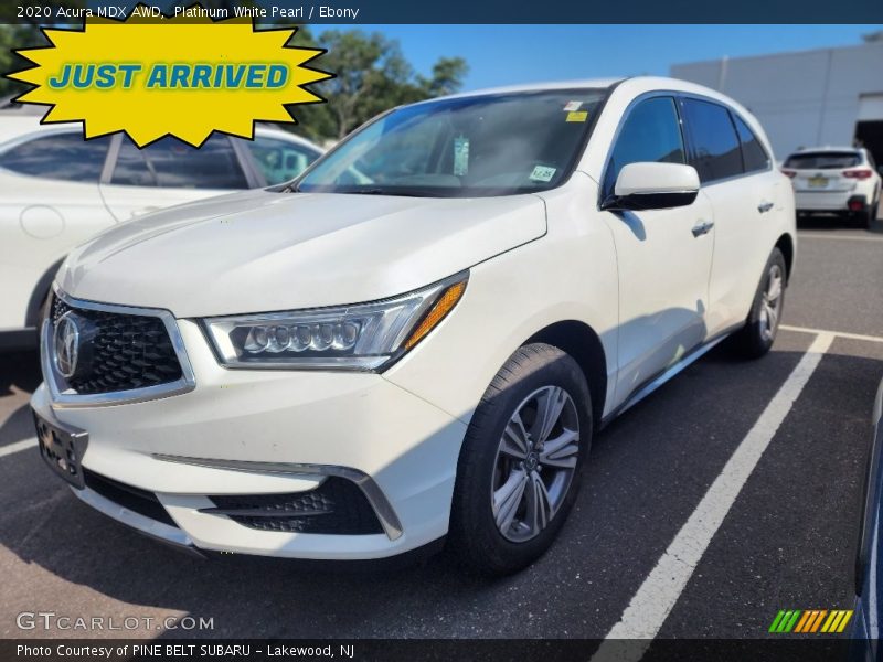 Platinum White Pearl / Ebony 2020 Acura MDX AWD