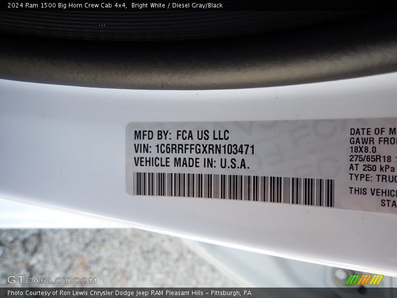 Bright White / Diesel Gray/Black 2024 Ram 1500 Big Horn Crew Cab 4x4
