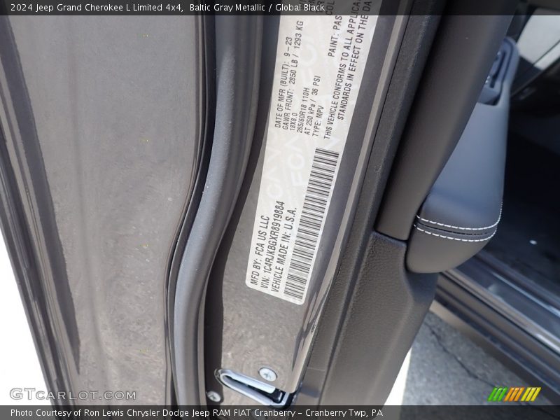 2024 Grand Cherokee L Limited 4x4 Baltic Gray Metallic Color Code PAS