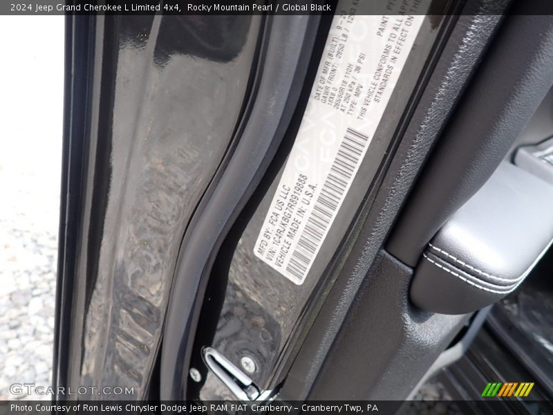 Rocky Mountain Pearl / Global Black 2024 Jeep Grand Cherokee L Limited 4x4