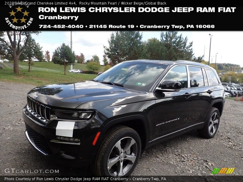 Rocky Mountain Pearl / Wicker Beige/Global Black 2023 Jeep Grand Cherokee Limited 4x4