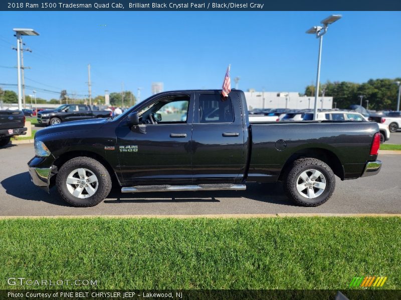 Brilliant Black Crystal Pearl / Black/Diesel Gray 2018 Ram 1500 Tradesman Quad Cab