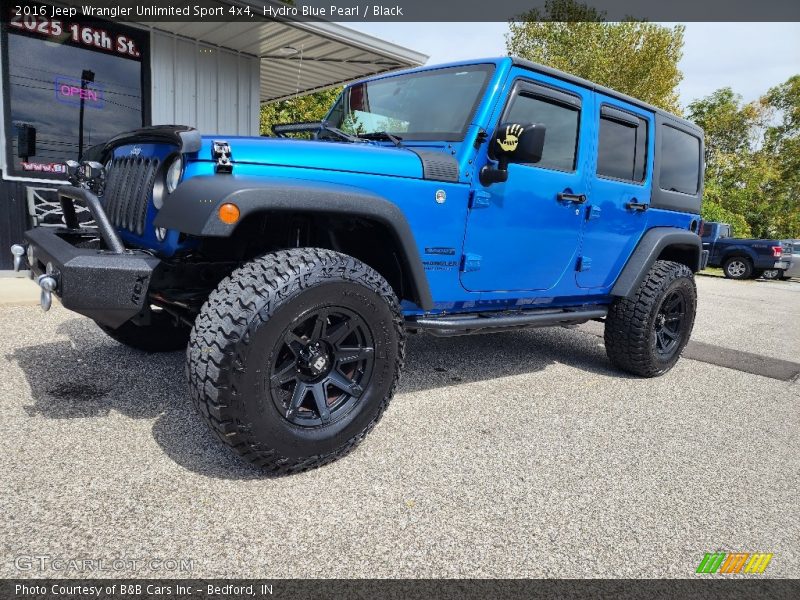Hydro Blue Pearl / Black 2016 Jeep Wrangler Unlimited Sport 4x4