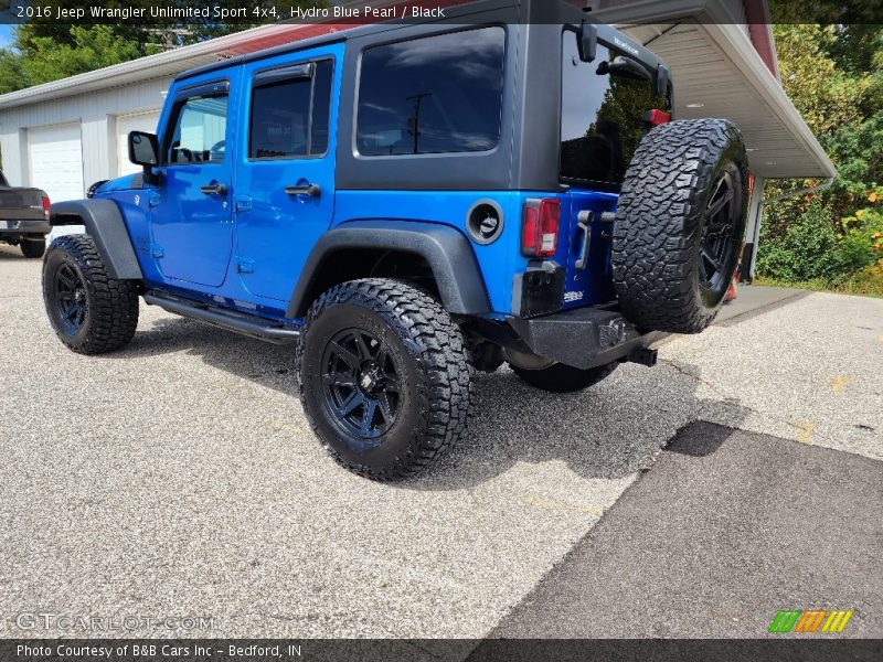 Hydro Blue Pearl / Black 2016 Jeep Wrangler Unlimited Sport 4x4