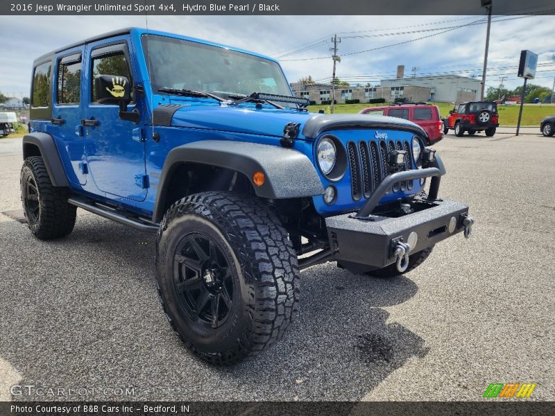 Hydro Blue Pearl / Black 2016 Jeep Wrangler Unlimited Sport 4x4