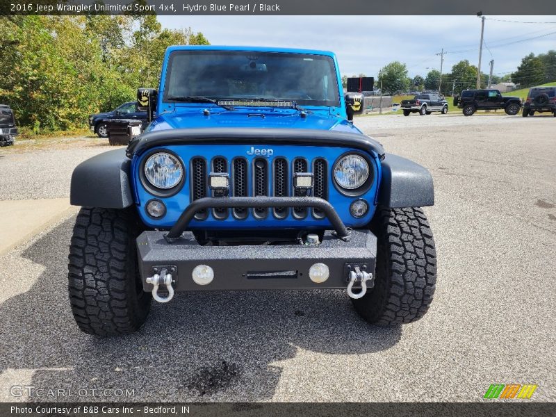 Hydro Blue Pearl / Black 2016 Jeep Wrangler Unlimited Sport 4x4