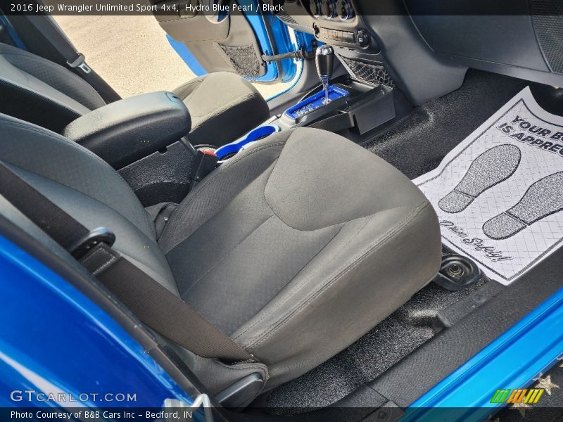 Hydro Blue Pearl / Black 2016 Jeep Wrangler Unlimited Sport 4x4