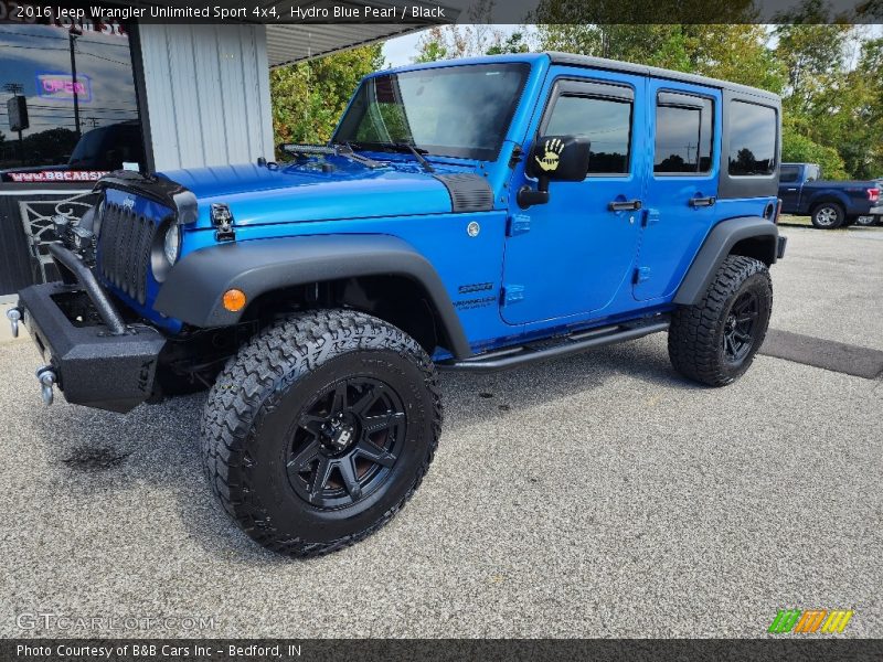 Hydro Blue Pearl / Black 2016 Jeep Wrangler Unlimited Sport 4x4