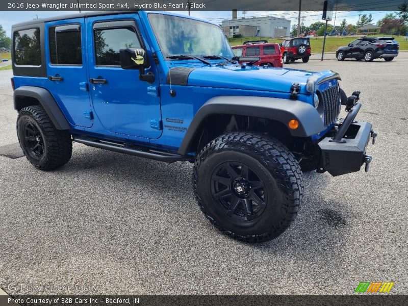 Hydro Blue Pearl / Black 2016 Jeep Wrangler Unlimited Sport 4x4