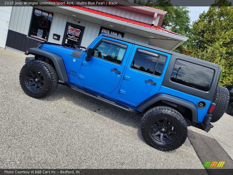 Hydro Blue Pearl / Black 2016 Jeep Wrangler Unlimited Sport 4x4