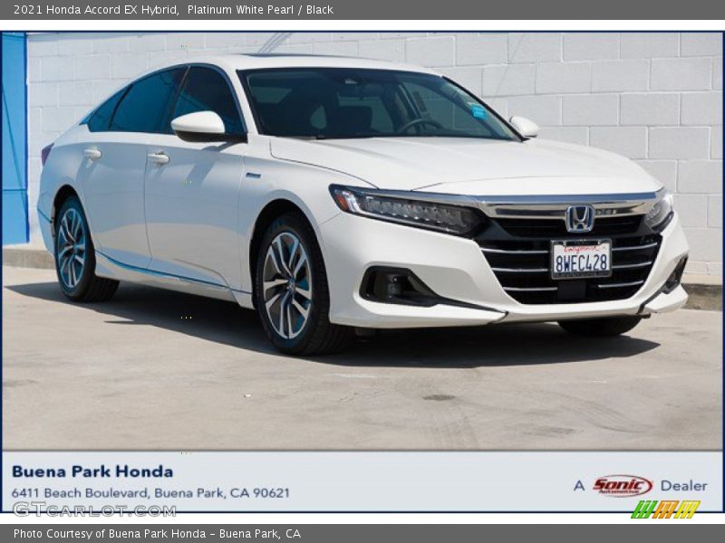 Platinum White Pearl / Black 2021 Honda Accord EX Hybrid