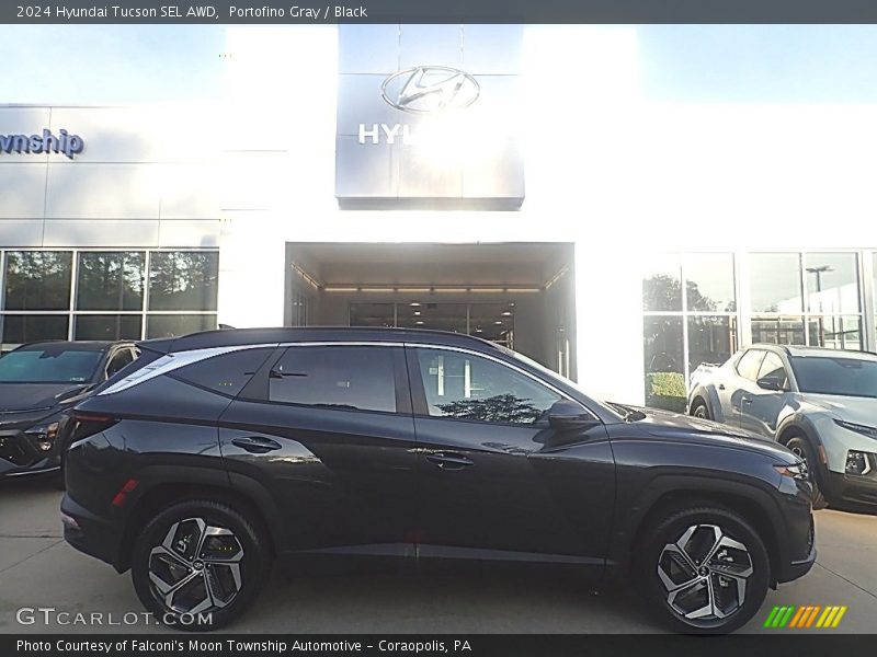 Portofino Gray / Black 2024 Hyundai Tucson SEL AWD