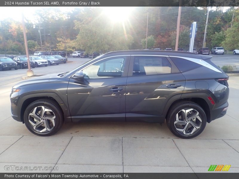Portofino Gray / Black 2024 Hyundai Tucson SEL AWD