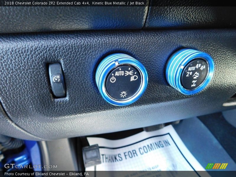 Kinetic Blue Metallic / Jet Black 2018 Chevrolet Colorado ZR2 Extended Cab 4x4