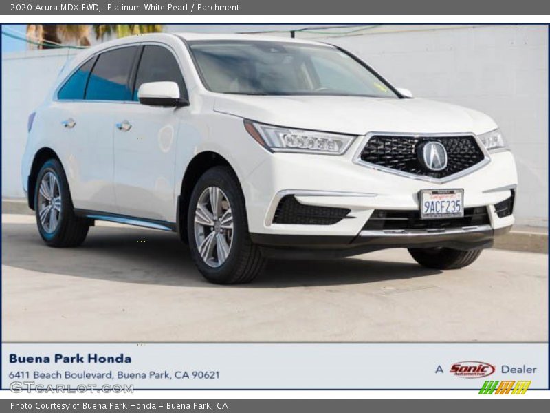 Platinum White Pearl / Parchment 2020 Acura MDX FWD