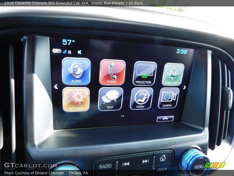 Kinetic Blue Metallic / Jet Black 2018 Chevrolet Colorado ZR2 Extended Cab 4x4