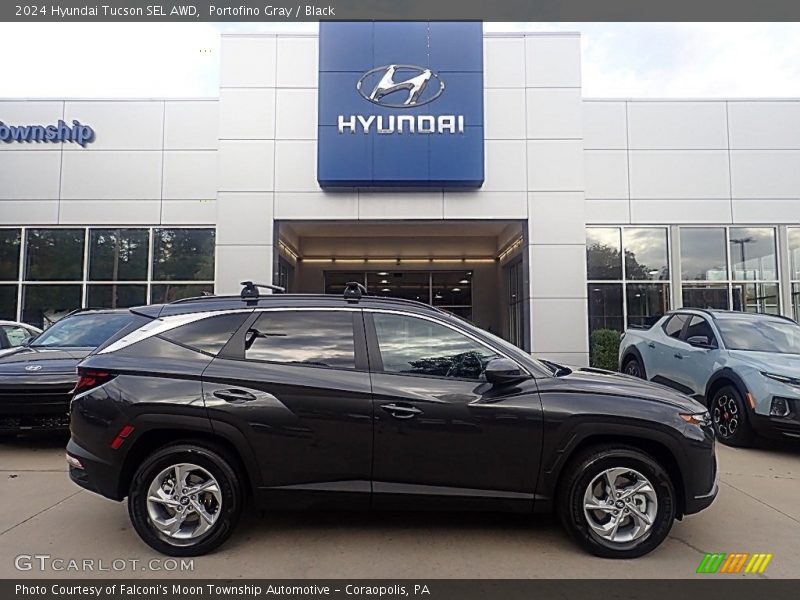 Portofino Gray / Black 2024 Hyundai Tucson SEL AWD