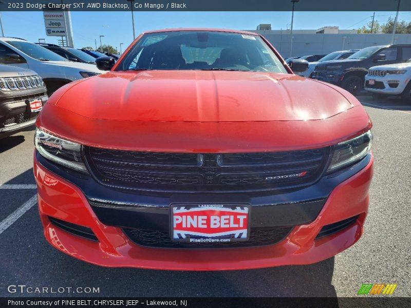 Go Mango / Black 2023 Dodge Charger SXT AWD Blacktop