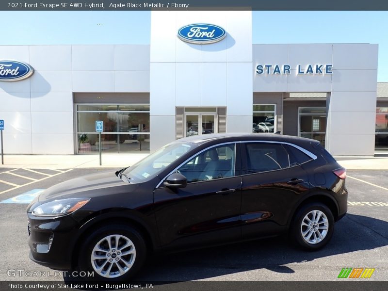 Agate Black Metallic / Ebony 2021 Ford Escape SE 4WD Hybrid