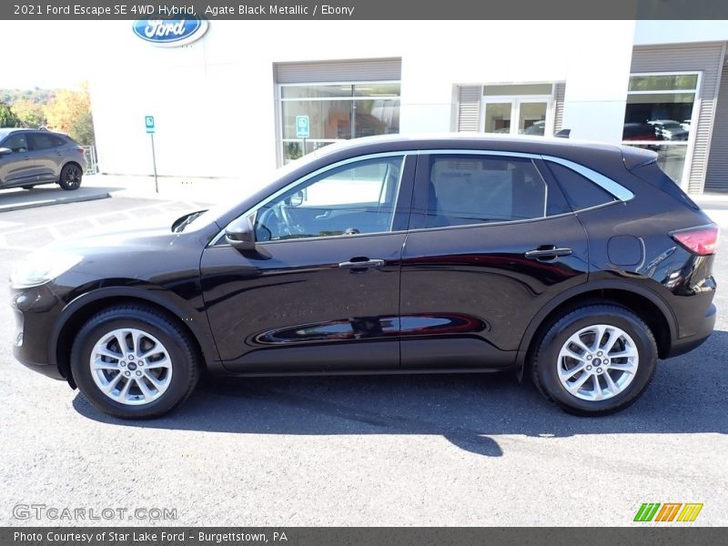 Agate Black Metallic / Ebony 2021 Ford Escape SE 4WD Hybrid