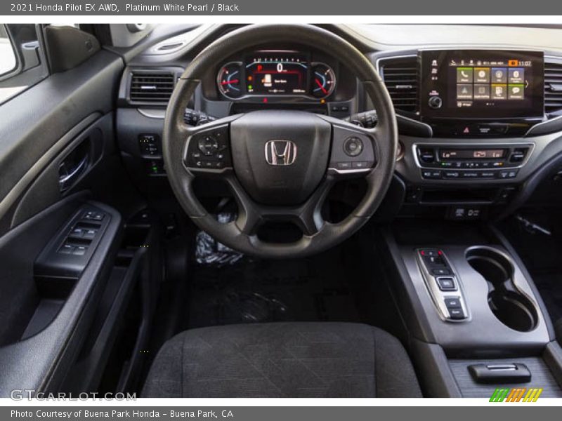 Platinum White Pearl / Black 2021 Honda Pilot EX AWD