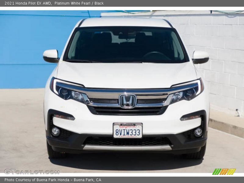 Platinum White Pearl / Black 2021 Honda Pilot EX AWD