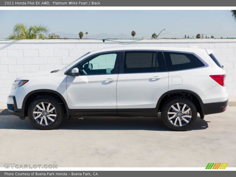 Platinum White Pearl / Black 2021 Honda Pilot EX AWD