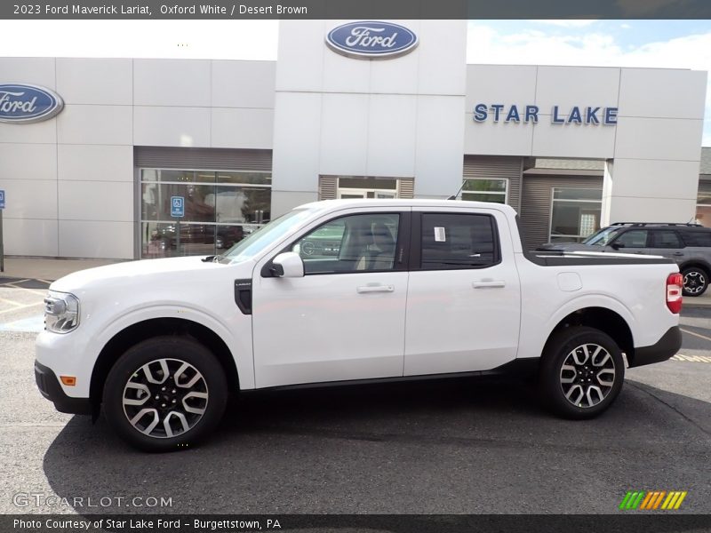 Oxford White / Desert Brown 2023 Ford Maverick Lariat