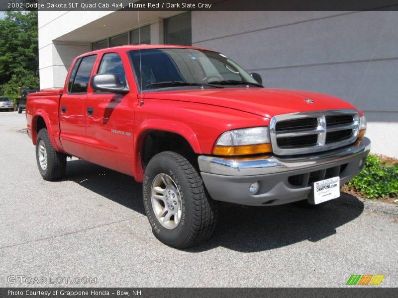 Flame Red / Dark Slate Gray 2002 Dodge Dakota SLT Quad Cab 4x4