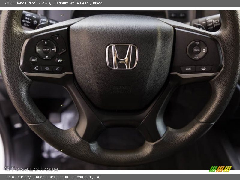Platinum White Pearl / Black 2021 Honda Pilot EX AWD