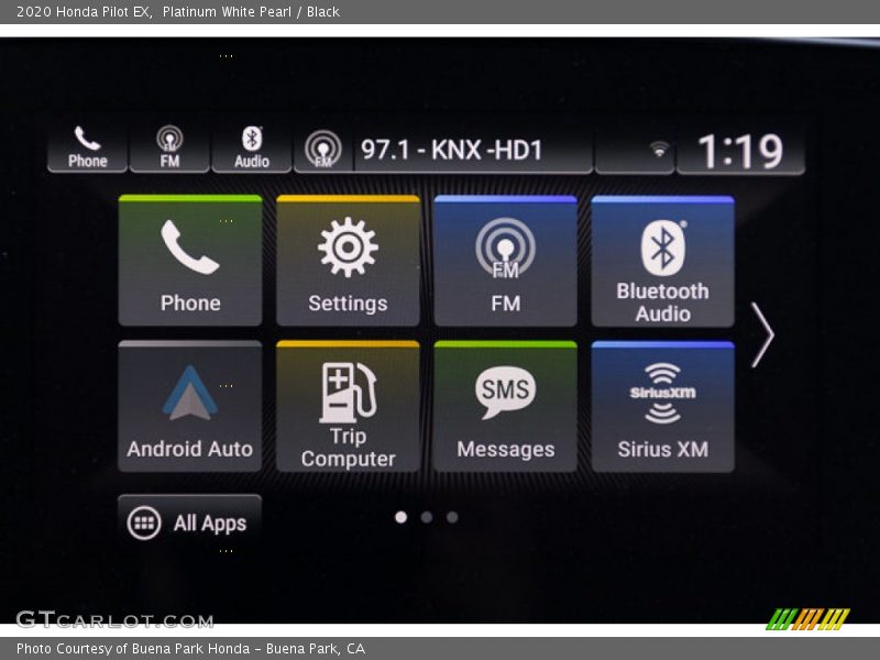 Platinum White Pearl / Black 2020 Honda Pilot EX