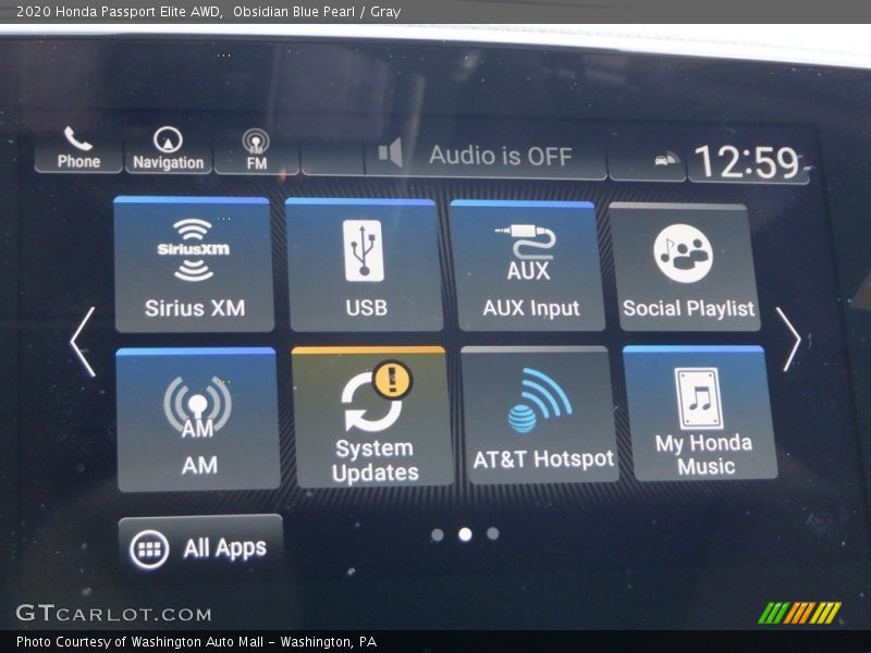 Obsidian Blue Pearl / Gray 2020 Honda Passport Elite AWD