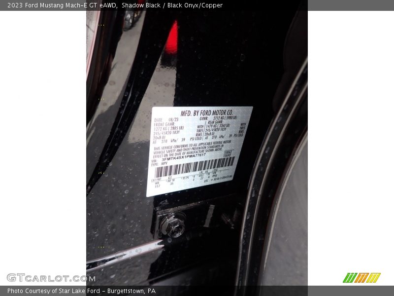 2023 Mustang Mach-E GT eAWD Shadow Black Color Code G1