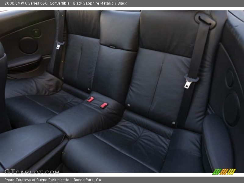 Rear Seat of 2008 6 Series 650i Convertible