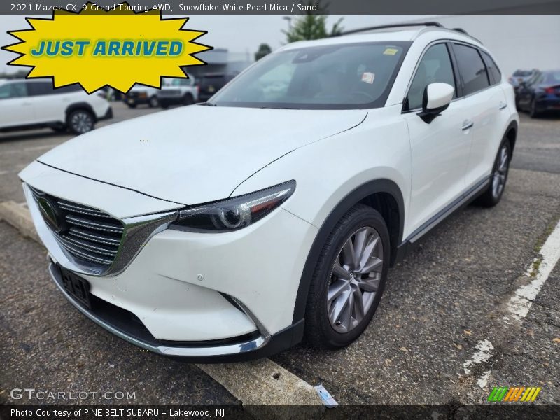 Snowflake White Pearl Mica / Sand 2021 Mazda CX-9 Grand Touring AWD