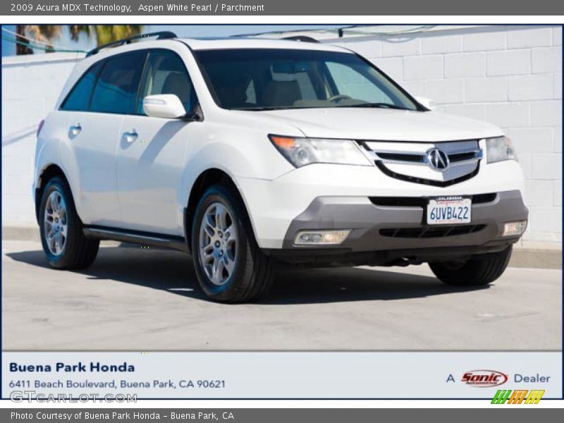 Aspen White Pearl / Parchment 2009 Acura MDX Technology