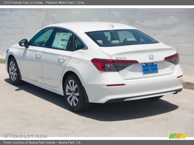 Platinum White Pearl / Gray 2024 Honda Civic LX Sedan