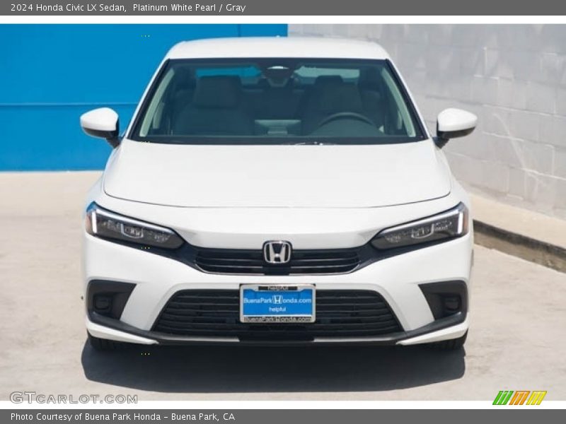 Platinum White Pearl / Gray 2024 Honda Civic LX Sedan