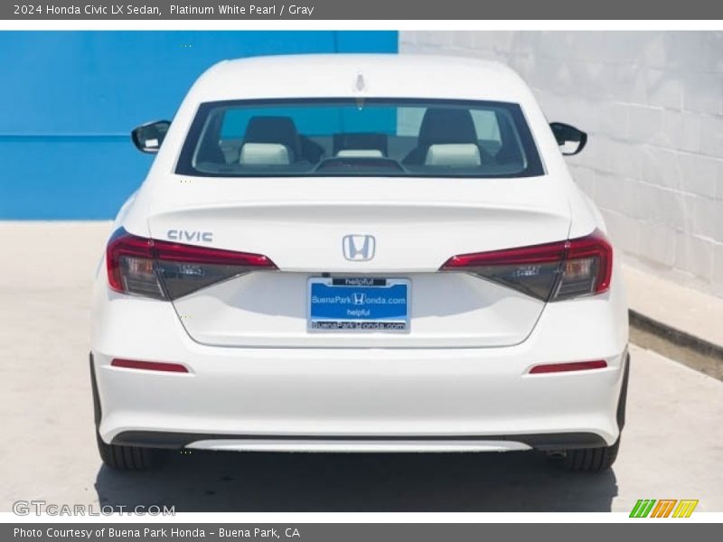 Platinum White Pearl / Gray 2024 Honda Civic LX Sedan