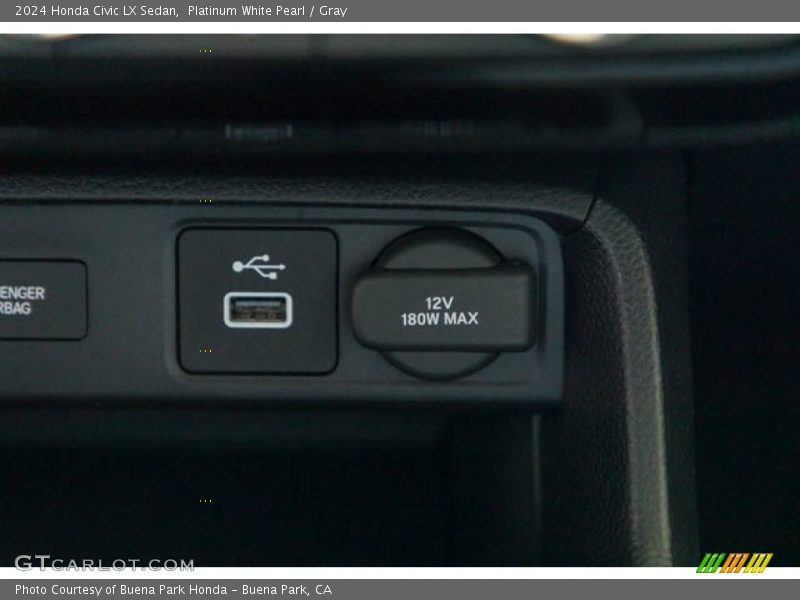 Platinum White Pearl / Gray 2024 Honda Civic LX Sedan