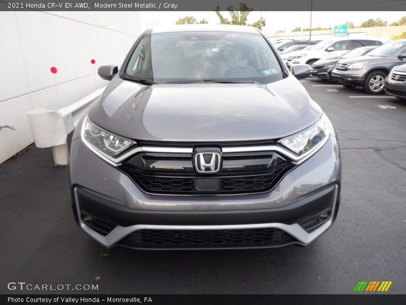 Modern Steel Metallic / Gray 2021 Honda CR-V EX AWD