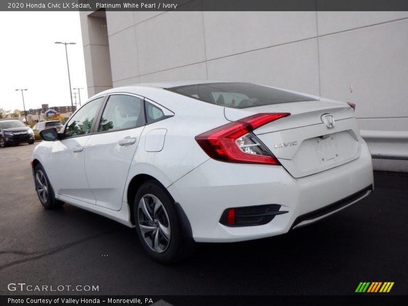 Platinum White Pearl / Ivory 2020 Honda Civic LX Sedan