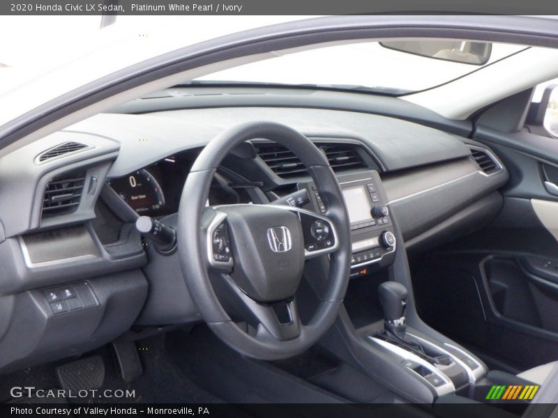 Platinum White Pearl / Ivory 2020 Honda Civic LX Sedan