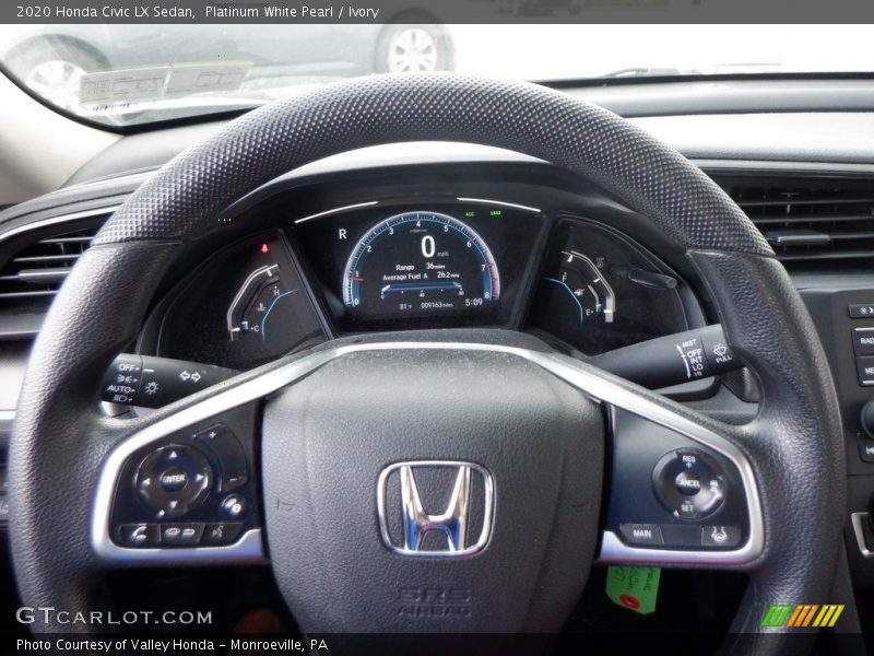 Platinum White Pearl / Ivory 2020 Honda Civic LX Sedan